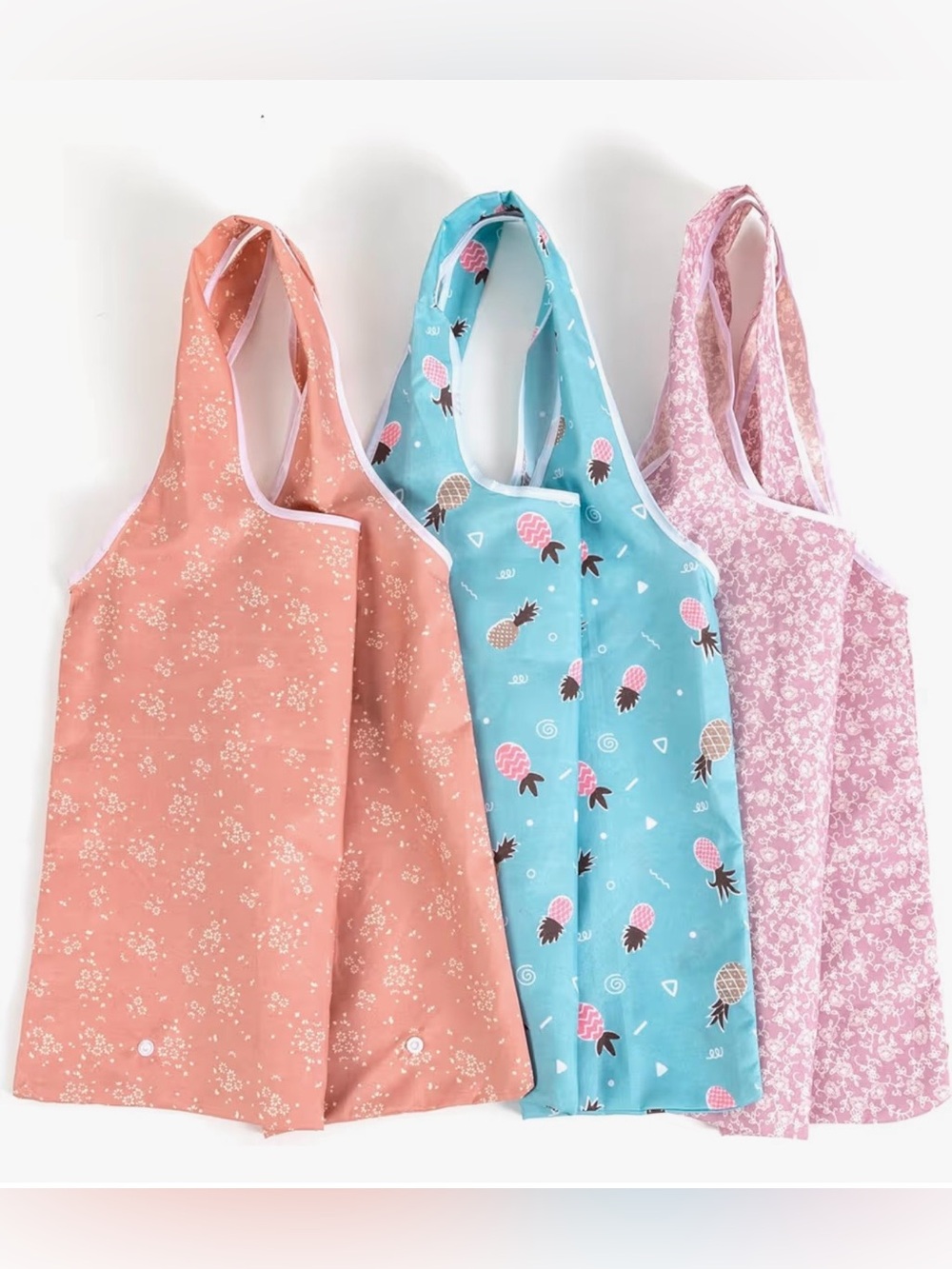 3 Pack Reusable Grocery Bags Foldable Fashion Shopping Bags